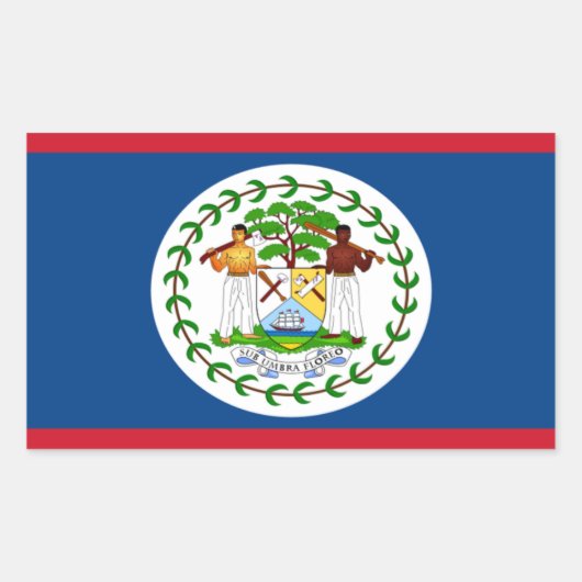 Belize Flag Rectangle Aufkleber (Vorderseite)