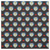 Belize Flag & Red Heart Bekleidung /Belize Stoff (Muster)