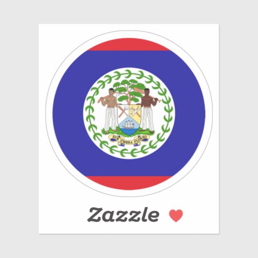 Belize Flag Round Sticker (Blatt)