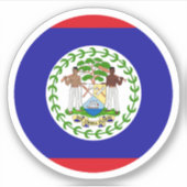 Belize Flag Round Sticker (Vorderseite)