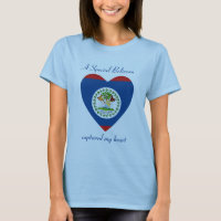 Belize Flag Sweetheart T - Shirt