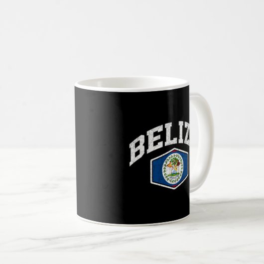 Belize Flag Throwback Kaffeetasse (VorderseiteRechts)