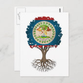 Belize Flag Tree of Life anpassbar Postkarte (Vorne/Hinten)