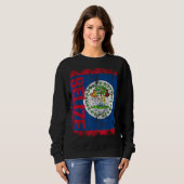 BELIZE Flag Vintag BEKÄMPFUNG Sweatshirt (Vorne ganz)