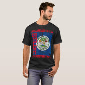 BELIZE Flag Vintag BEKÄMPFUNG T-Shirt (Vorne ganz)