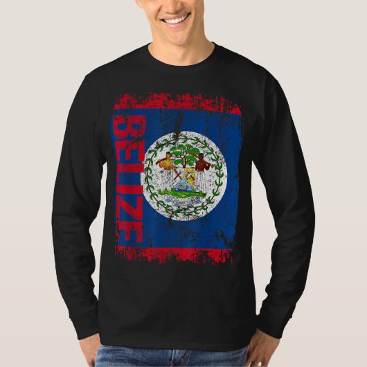 BELIZE Flag Vintag BEKÄMPFUNG T-Shirt (Vorderseite)