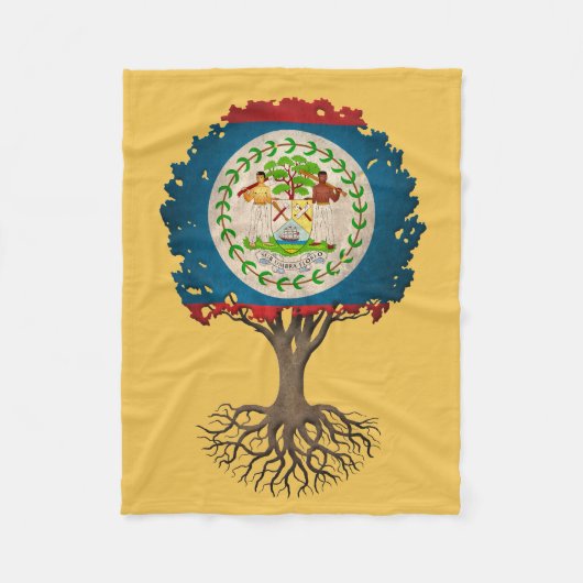 Belize-Flagge Baum des Lebens Anpassbar Fleecedecke (Vorderseite)