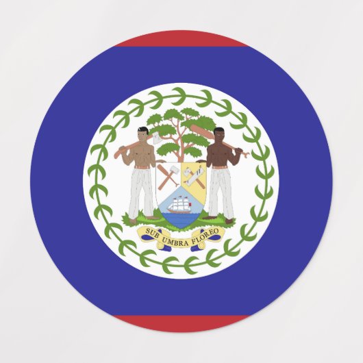 Belize-Flagge Etiketten (Design 2)