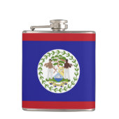 Belize-Flagge Flachmann (Vorderseite)