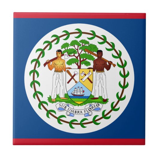 Belize-Flagge Fliese (Vorderseite)