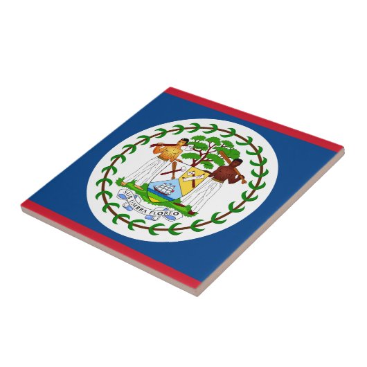 Belize-Flagge Fliese (Seite)