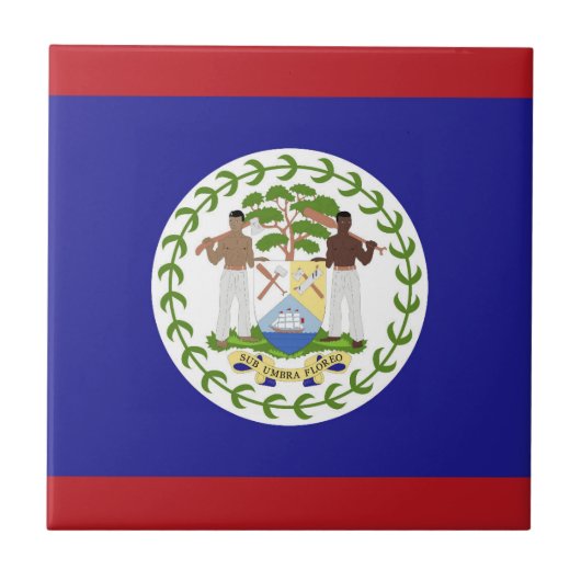 Belize-Flagge Fliese (Vorderseite)