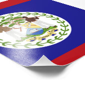 Belize-Flagge Fotodruck (Ecke)