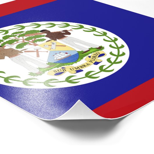 Belize-Flagge Fotodruck (Ecke)