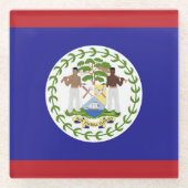 Belize-Flagge Glasuntersetzer (Vorderseite)