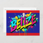 Belize Flagge Graffiti Stil Gruß Postcard Postkarte (Vorne/Hinten)