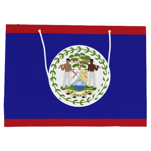 Belize-Flagge Große Geschenktüte (Rückseite)