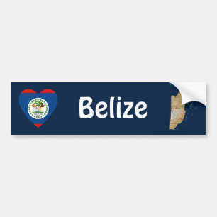 Belize-Flagge Herz + Karte Aufkleber Autoaufkleber