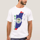 Belize-Flagge in der Landkarte T-Shirt (Vorderseite)