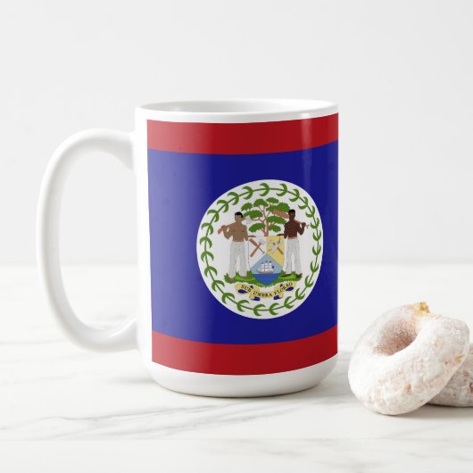 Belize-Flagge Kaffeetasse (Mit Donut)