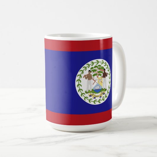 Belize-Flagge Kaffeetasse (VorderseiteRechts)