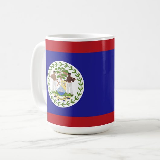 Belize-Flagge Kaffeetasse (Vorderseite Links)