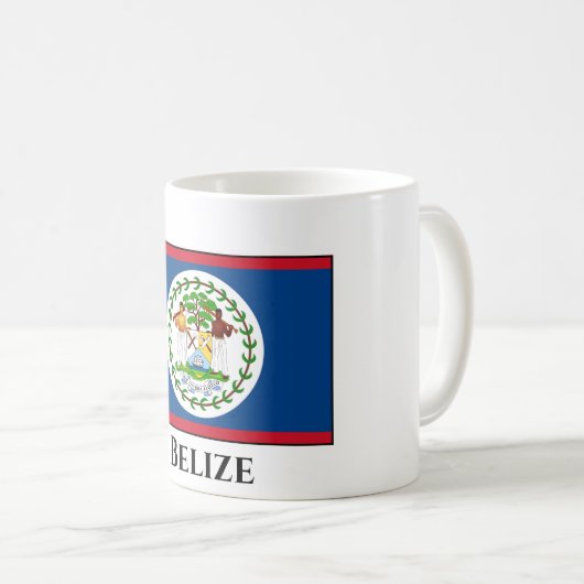 Belize-Flagge Kaffeetasse (VorderseiteRechts)