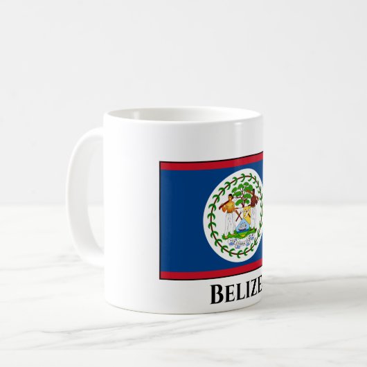 Belize-Flagge Kaffeetasse (Vorderseite Links)