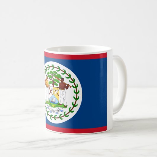 Belize-Flagge Kaffeetasse (VorderseiteRechts)