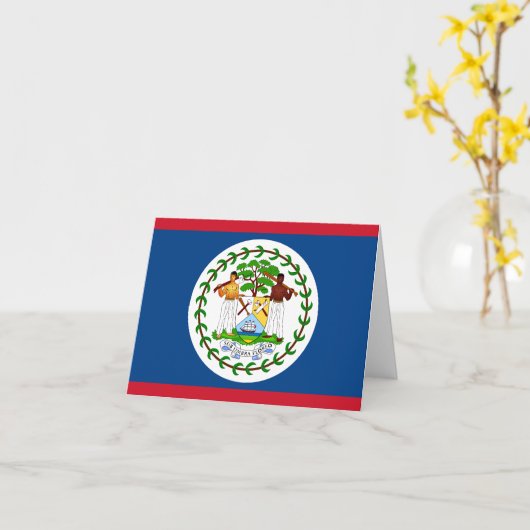 Belize-Flagge Karte (Gelbe Blume)