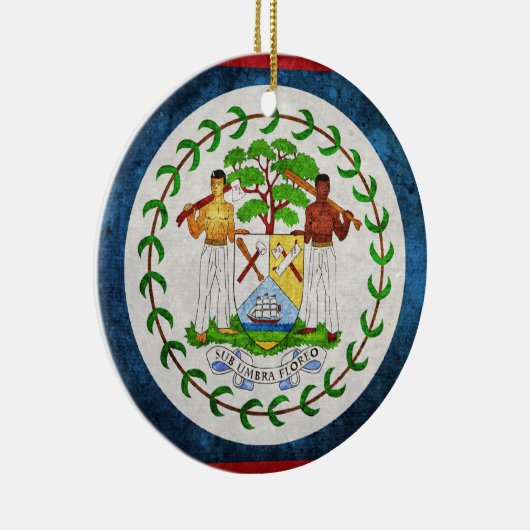 Belize-Flagge Keramik Ornament (Rechts)