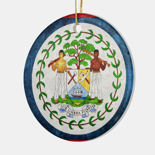 Belize-Flagge Keramik Ornament (Links)