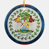 Belize-Flagge Keramik Ornament (Hinten)