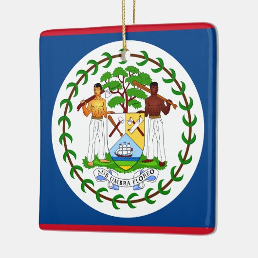 Belize-Flagge Keramikornament (Links)