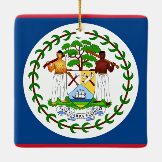Belize-Flagge Keramikornament (Rückseite)