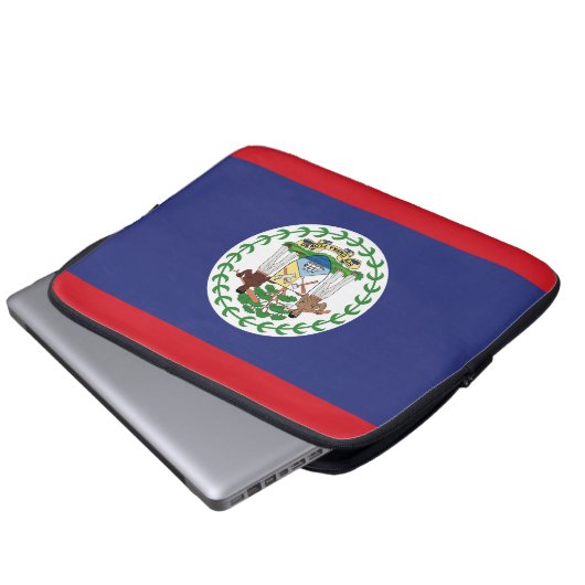 Belize-Flagge Laptopschutzhülle (Vorne Knopf)