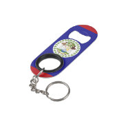 Belize-Flagge Mini Flaschenöffner (Rückseite Schrägansicht)