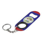 Belize-Flagge Mini Flaschenöffner (Vorderseite Schrägansicht)