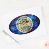 Belize-Flagge Ovaler Aufkleber (Umschlag)