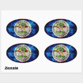 Belize-Flagge Ovaler Aufkleber (Blatt)