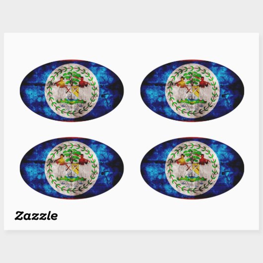 Belize-Flagge Ovaler Aufkleber (Blatt)