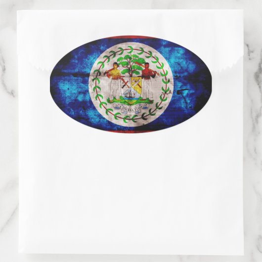 Belize-Flagge Ovaler Aufkleber (Tasche)