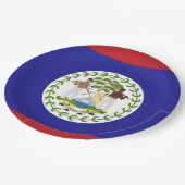 Belize-Flagge Pappteller (Schrägansicht)