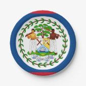 Belize-Flagge Pappteller (Vorderseite)