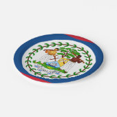 Belize-Flagge Pappteller (Schrägansicht)