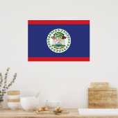Belize-Flagge Poster (Küche)