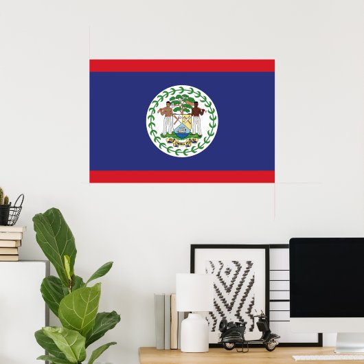 Belize-Flagge Poster (Heimbüro)