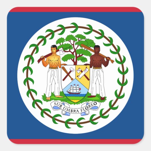 Belize-Flagge Quadratischer Aufkleber (Vorderseite)