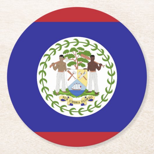Belize-Flagge Runder Pappuntersetzer (Vorderseite)