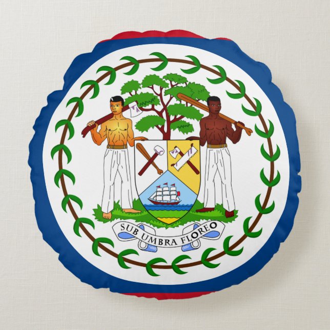Belize-Flagge Rundes Kissen (Vorderseite)